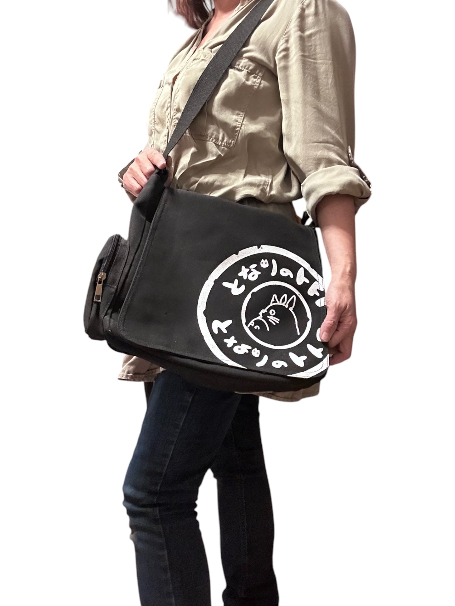 Studio Ghibli My Neighbor Totoro Black Crossbody Messenger Tote Bag Purse